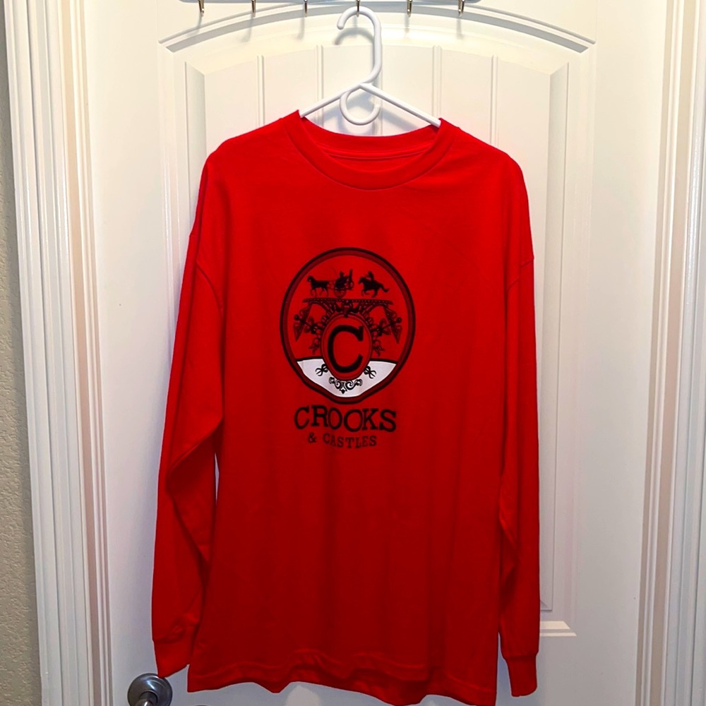 Brand new. Crooks and Castles. Long sleeved shirt. Red.